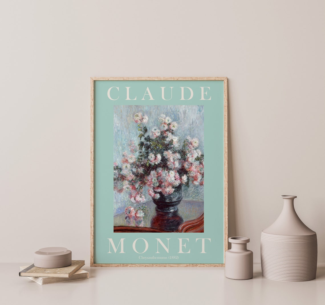 Claude Monet Chrysanthemums 1882 Floral Still Life Mint Poster