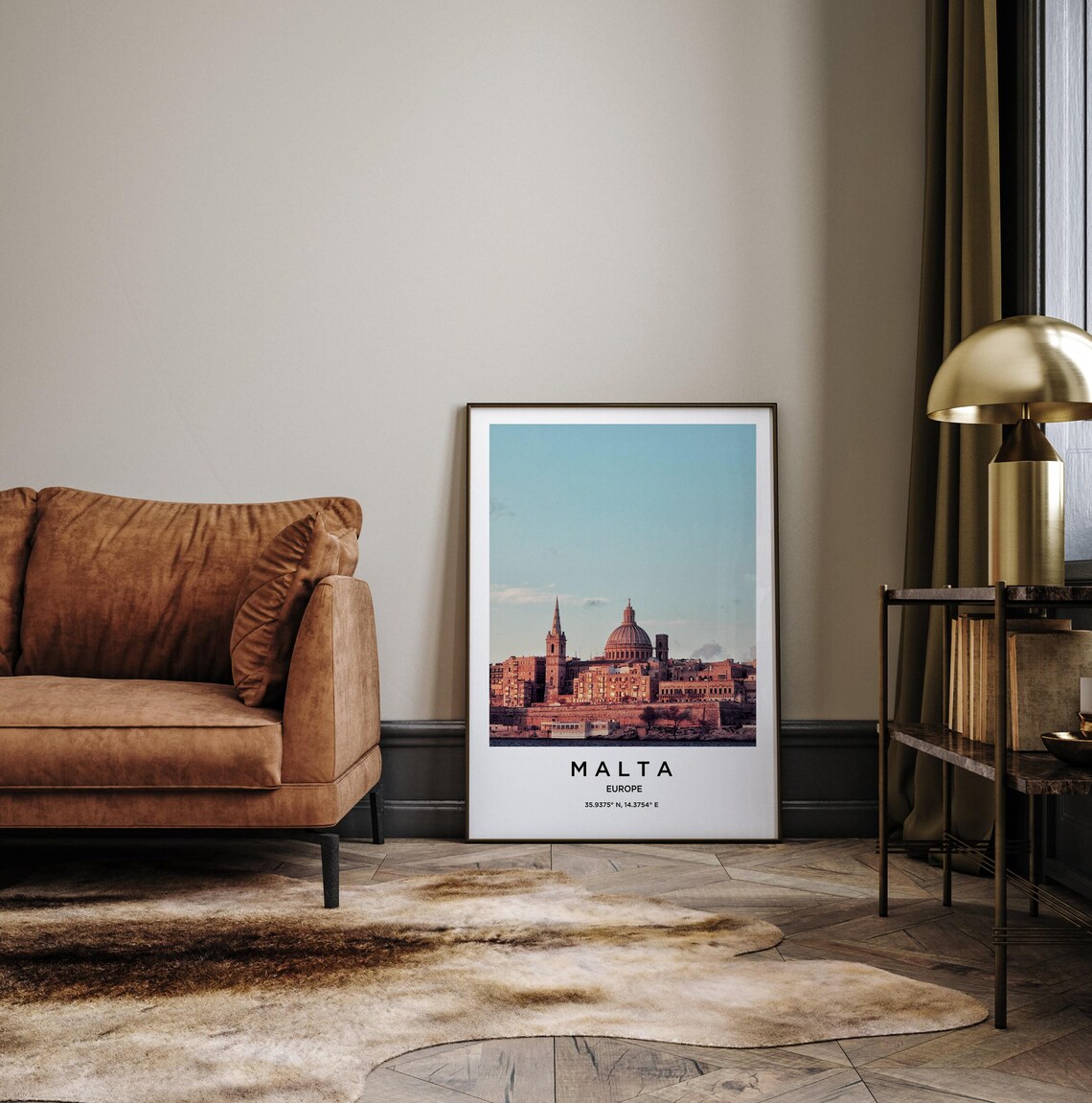 Malta Europe Historic Harbor City With Grand Dome at Sunset Poster - Image 2