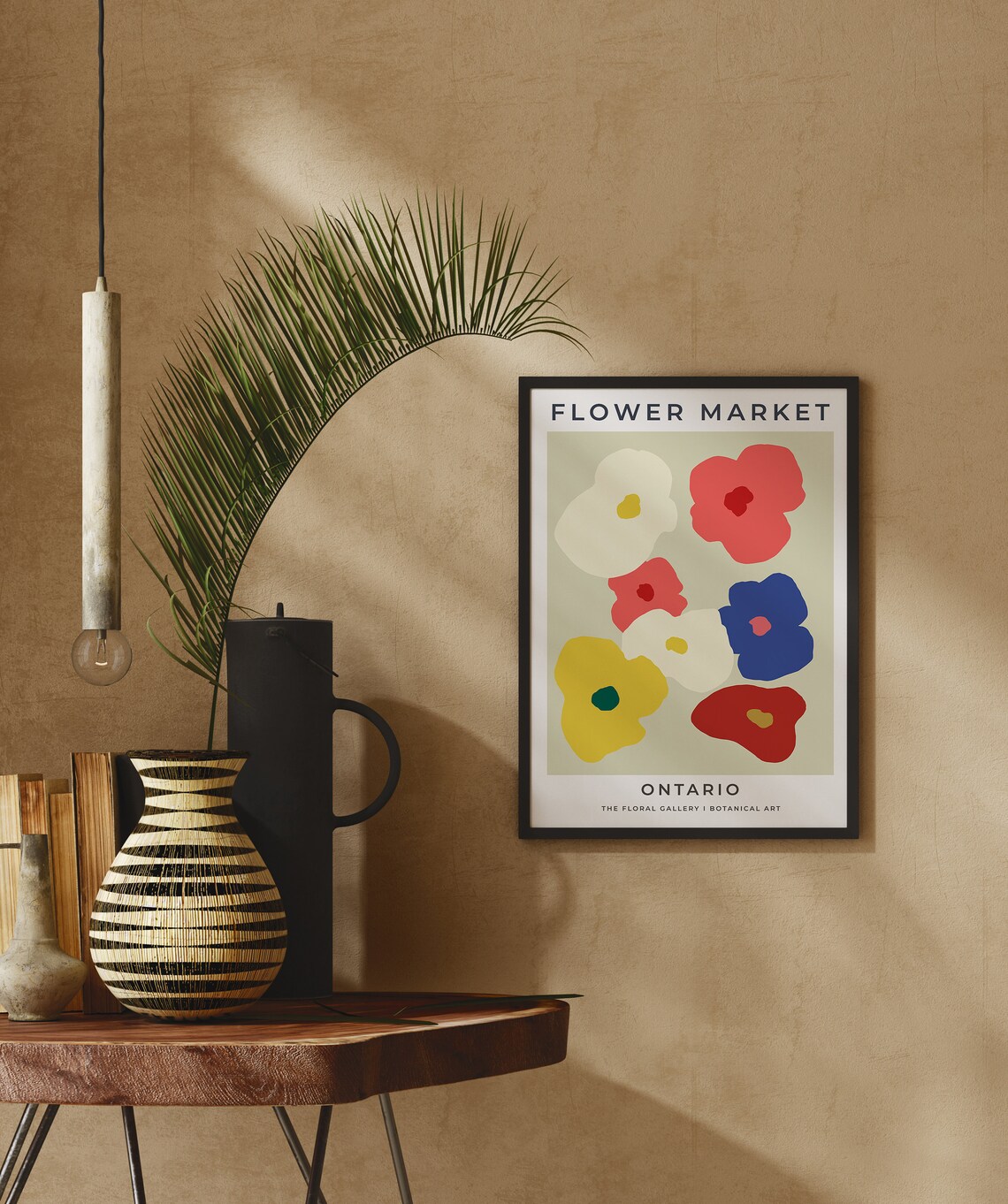 Flower Market Ontario Sage Green Poppy Flowers Botanical Art Poster - Image 2