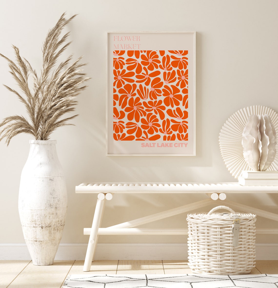 Salt Lake City Poster Salt Lake City Wall Art Salt Lake City Personalised Travel Poster Salt Lake City Flower Market Print Floral Wall - Image 2
