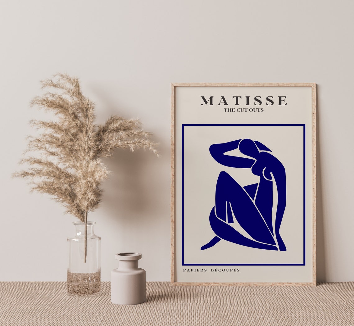 Henri Matisse The Cut Outs Royal Blue Seated Nude Modern Poster - Image 2