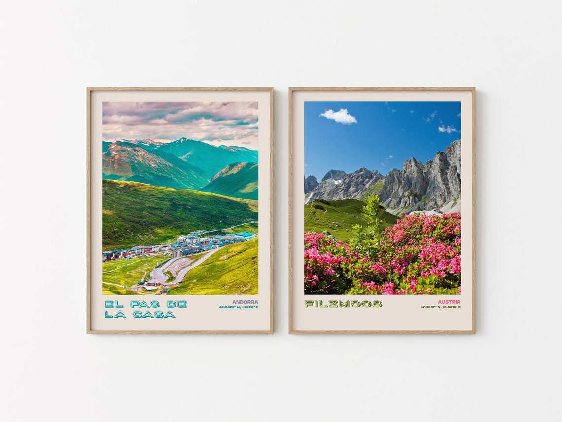 El Pas de la Casa Andorra Mountain Village Green Valley Poster - Image 2