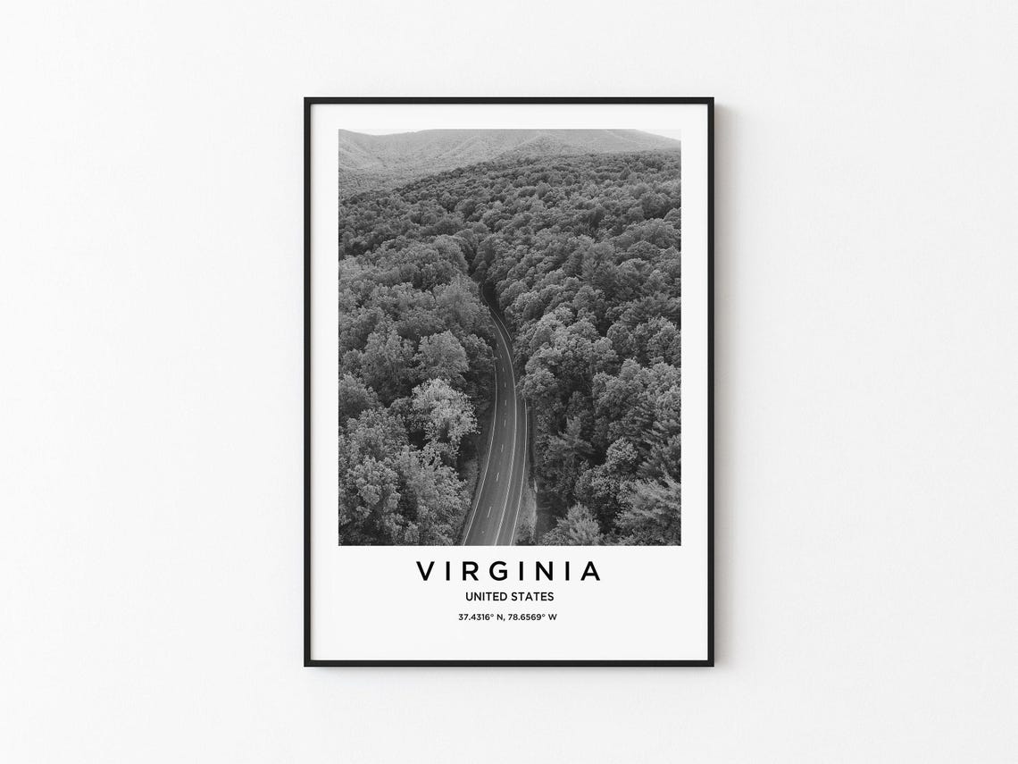 Virginia Art Virginia Print Virginia Poster Virginia Art Virginia Photo Virginia Map Virginia Painting Virginia Travel