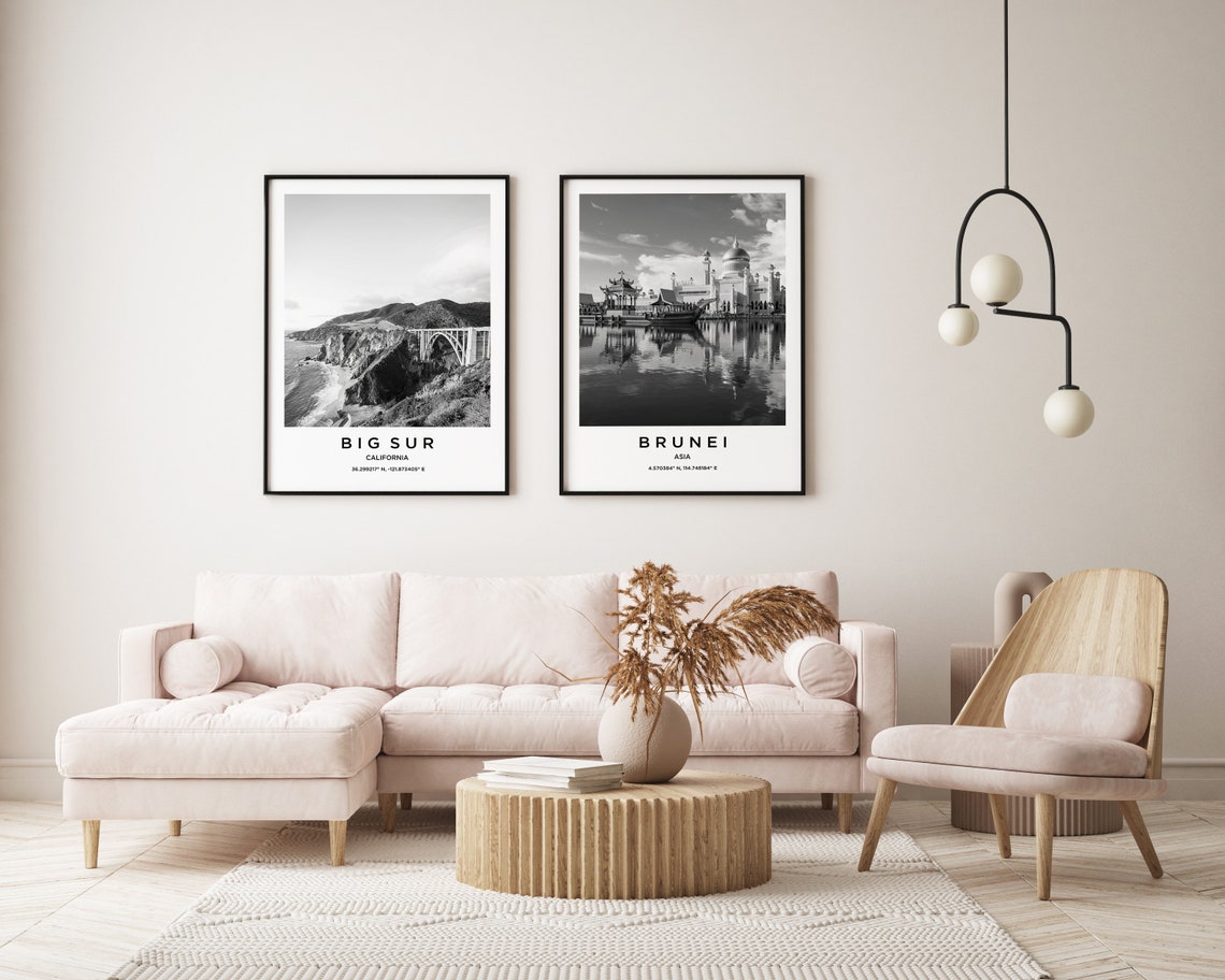 Brunei Travel Poster Brunei Print Brunei Photo Print Black And White Photography Monochrome Travel Photography Brunei Wall Decor - Image 2
