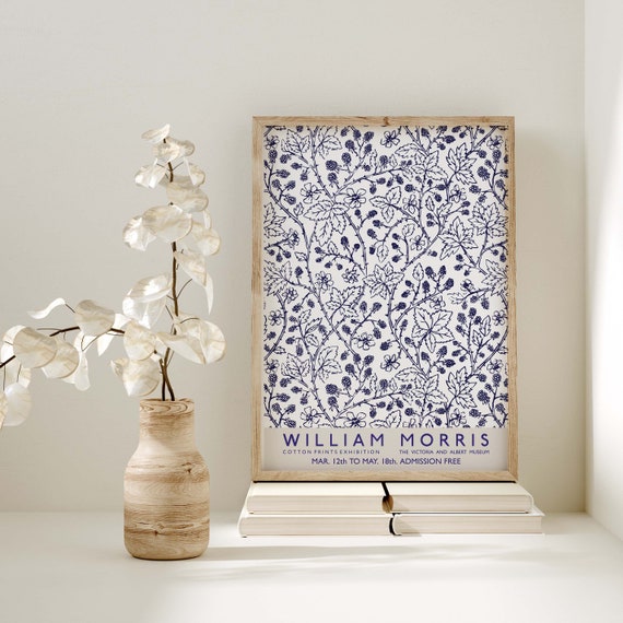 Vintage Blue Pattern William Morris Print Morris Exhibition Poster Art Nouveau Wall Art A6 A5 A4 A3 A2 A1 A0 William Morris Poster