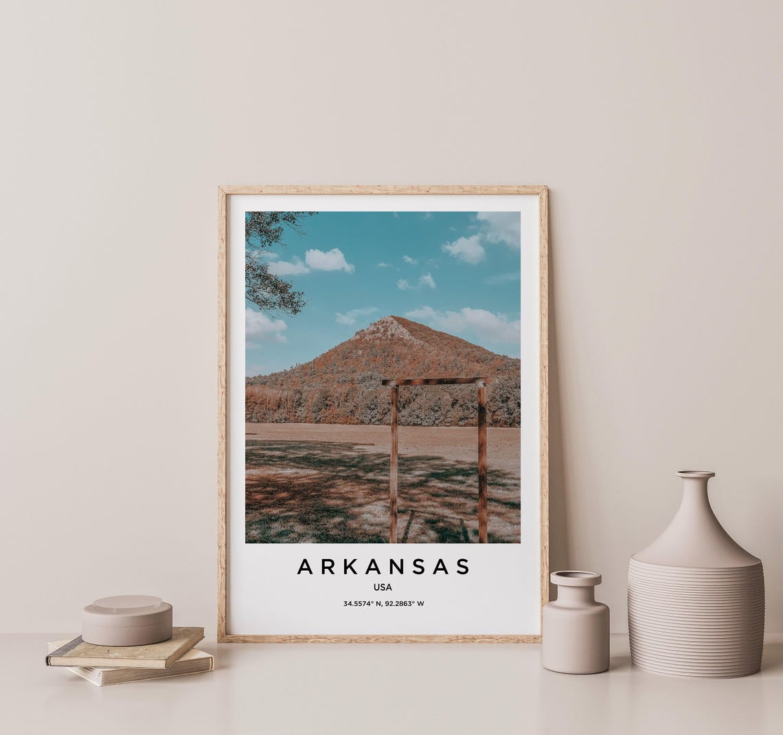 Arkansas Golden Field Wooden Swing Frame Autumn Hill Photo Poster - Image 2