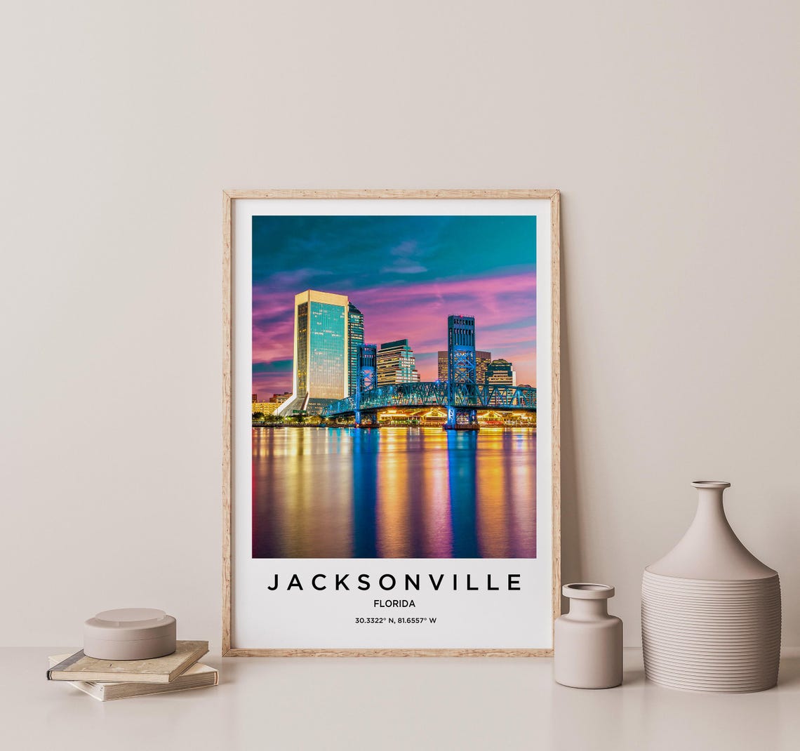 Jacksonville Art Jacksonville Print Jacksonville Poster Jacksonville Art Jacksonville Photo Jacksonville Map Jacksonville Painting - Image 2