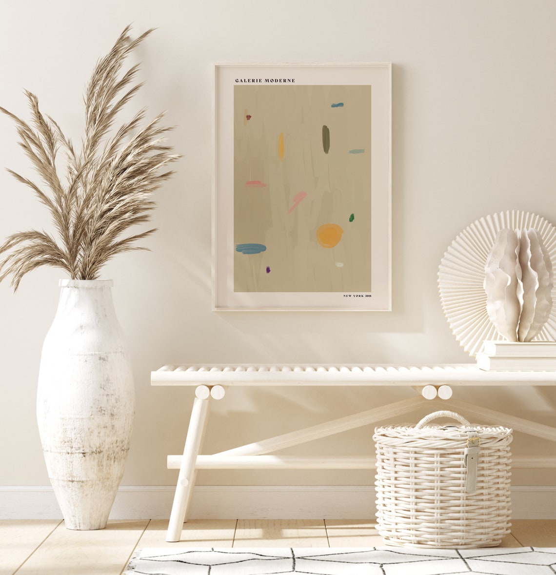 Galerie Moderne Minimalist Beige Abstract Paint Stroke Art Poster - Image 3