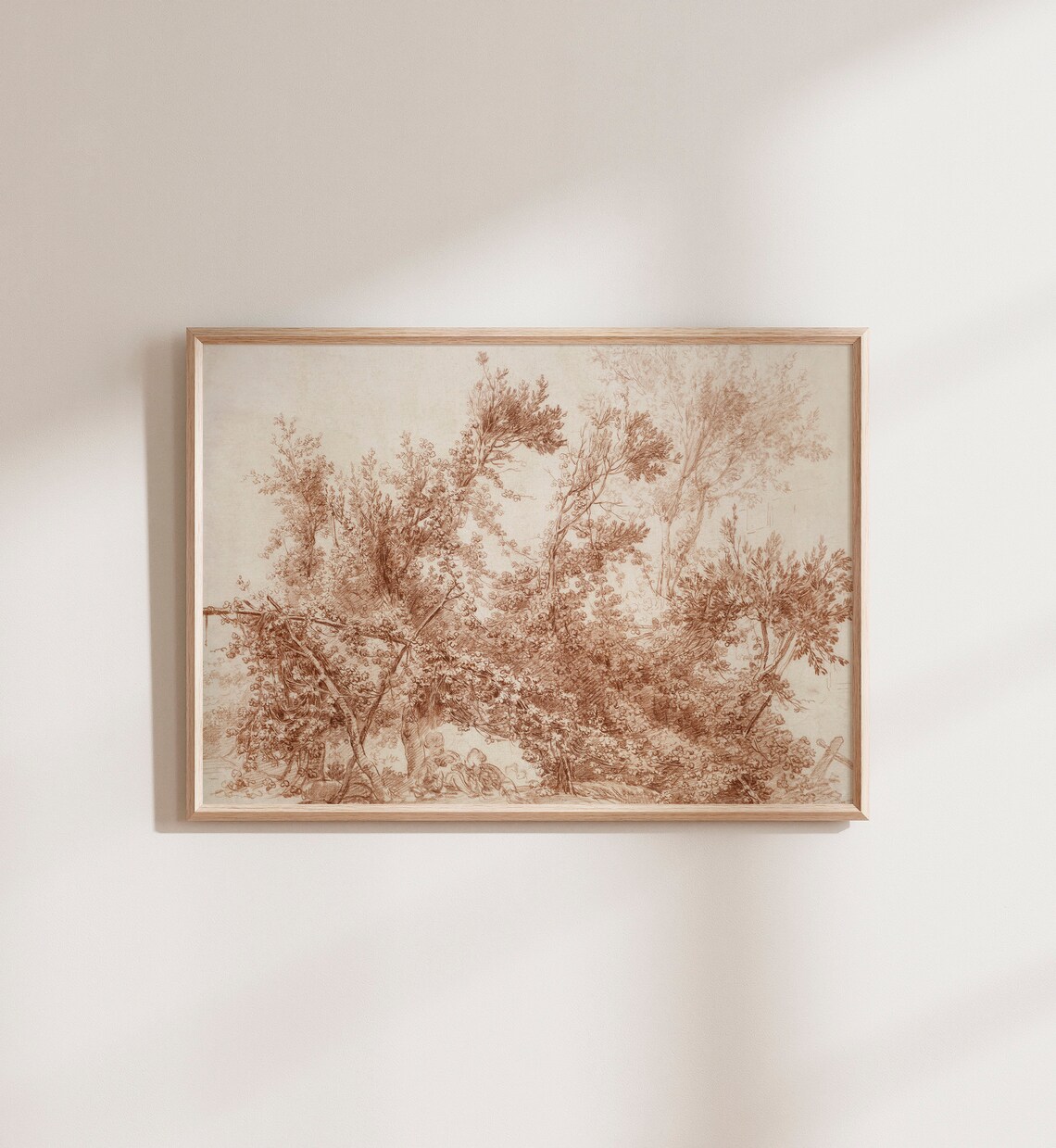 Vintage Warm Toned Landscape Art Print, French Rustic - Image 2