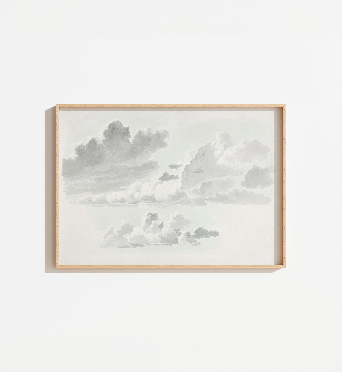 Vintage Cloud Painting, Neutral Landscape Art Print