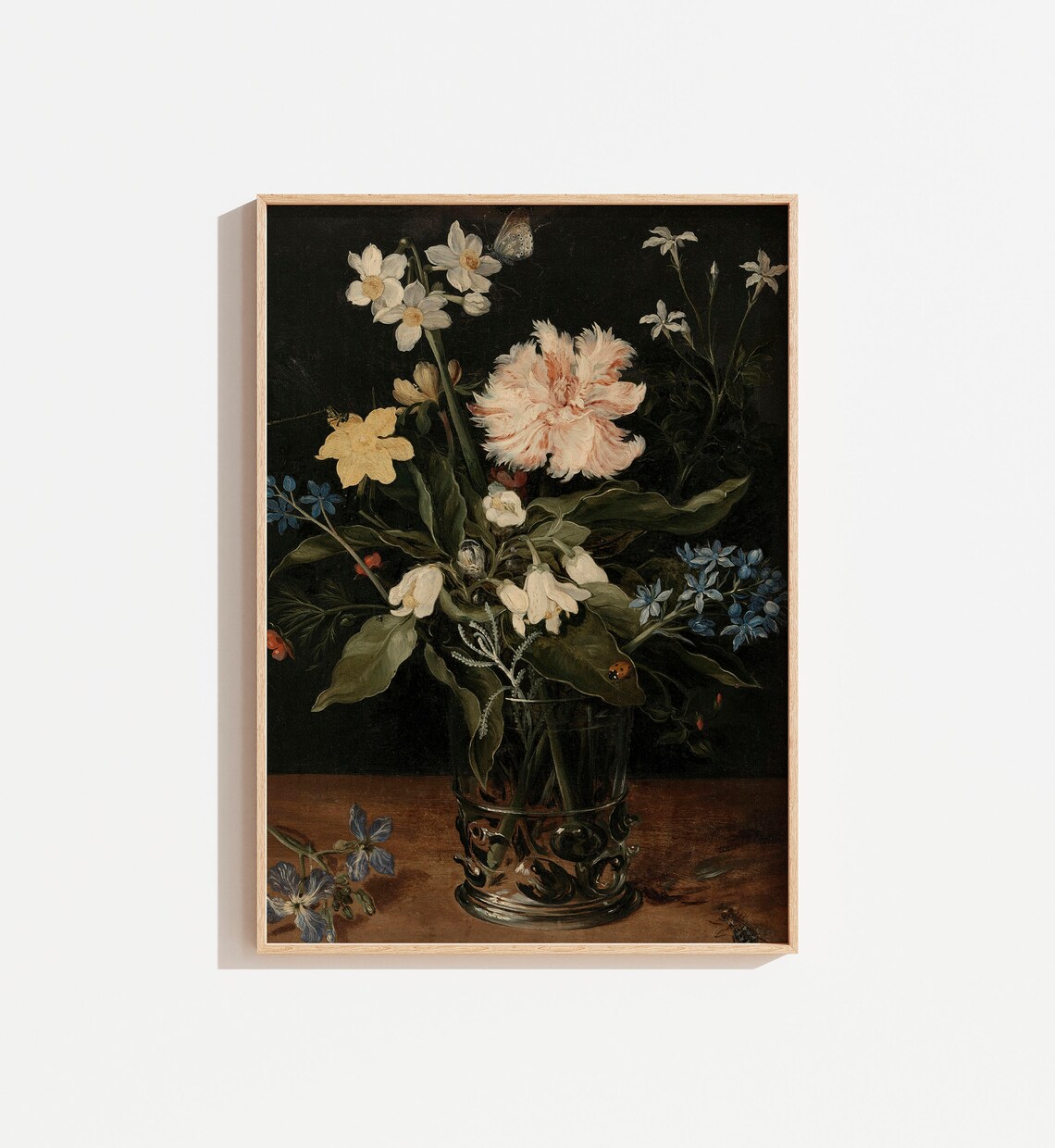 Vintage Moody Still Life Flower Vase Art Print