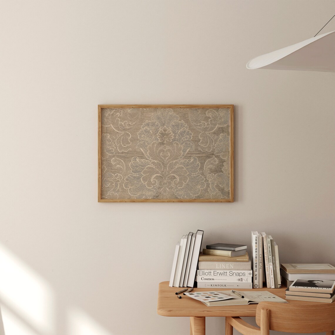 Vintage Neutral Tapestry Art Print, Victorian Textile - Image 5