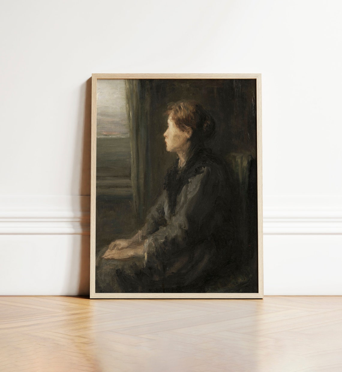 Vintage Still Life Oil Painting Of Woman Woman Portrait Victorian Antique Painting Dark Moody Tones Art - Image 5