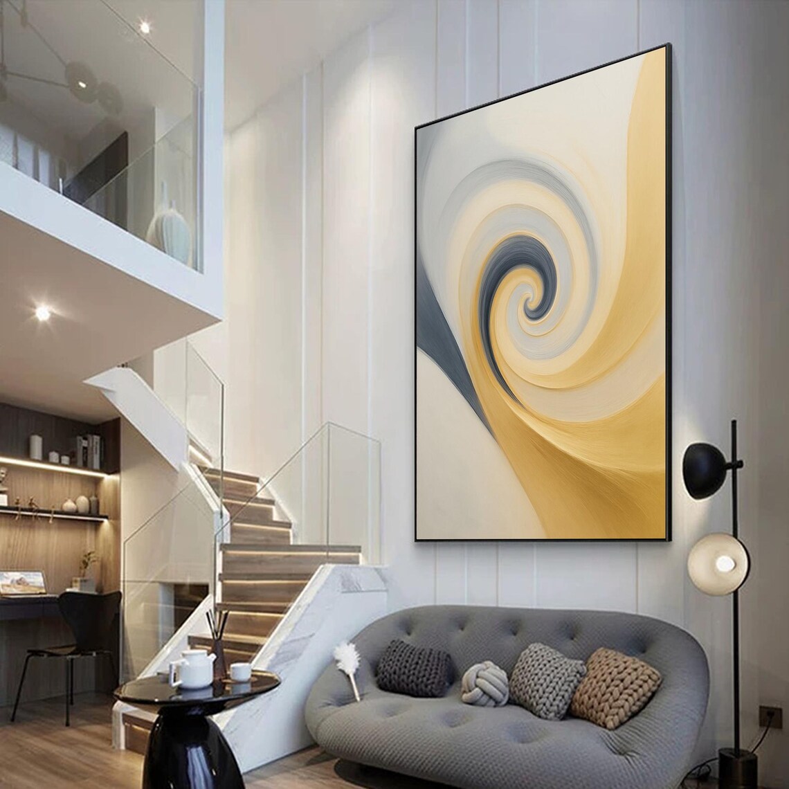 Abstract Painting, Minimalist Neutral Modern Artwork - Image 2
