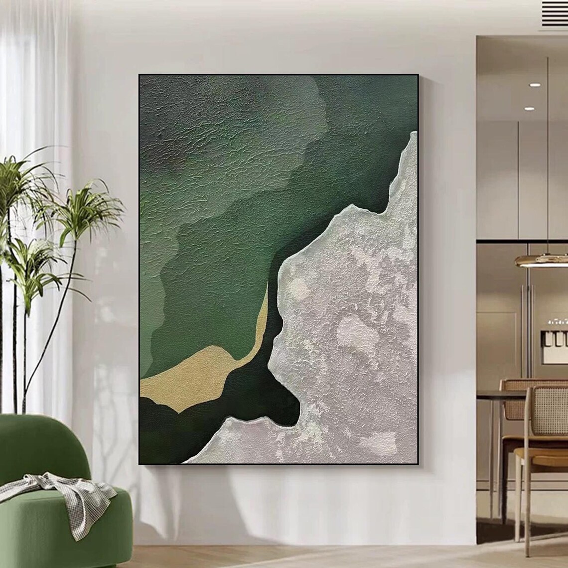 Abstract Textured Wall Art, Sage Green Minimalist - Image 3