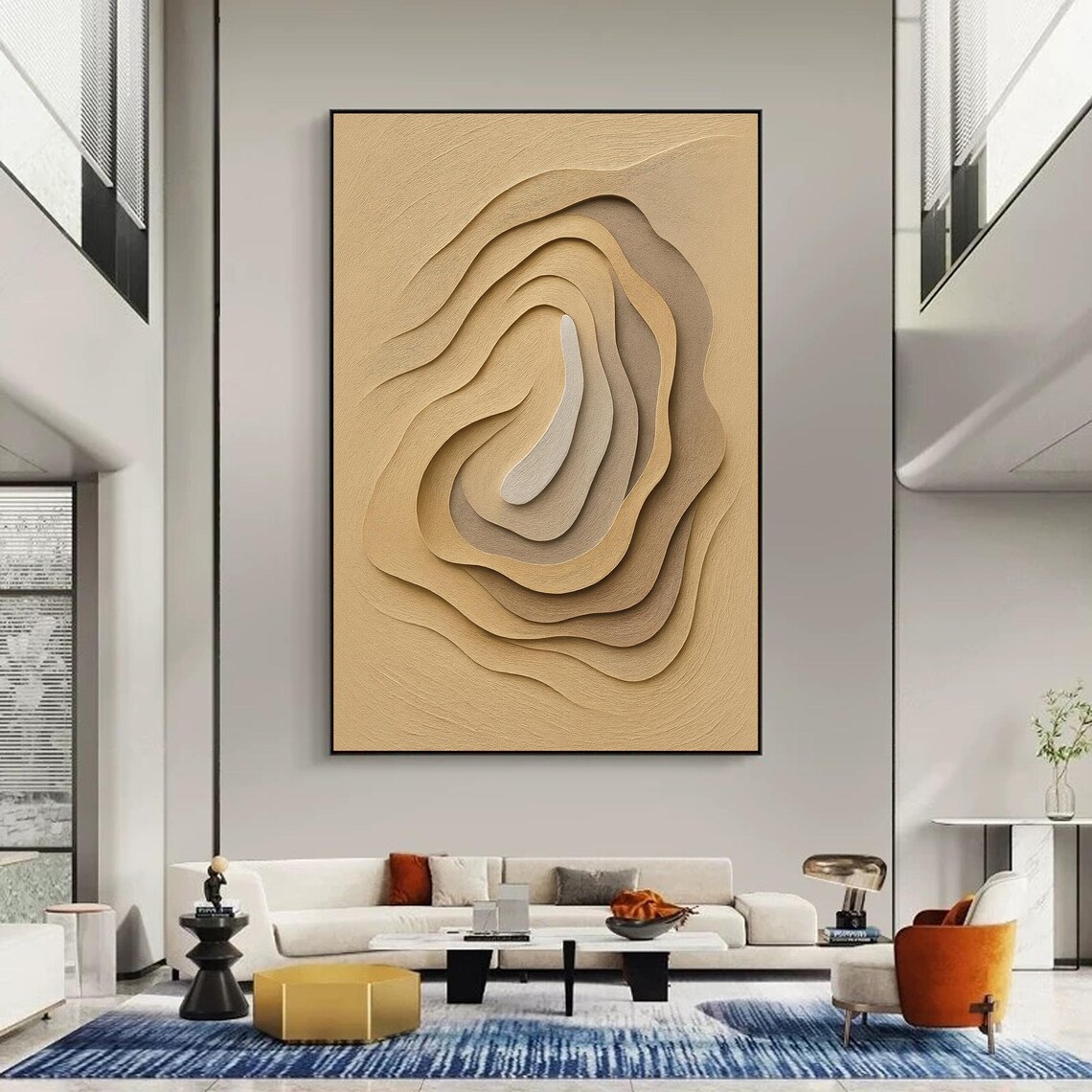Neutral Abstract - Layered Painting, Modern Artwork - Image 2