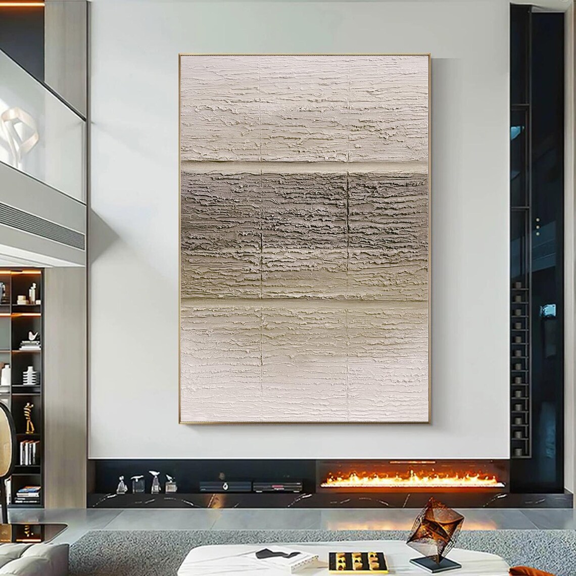 Brown Abstract Wabisabi Painting, Japandi Decor - Image 3