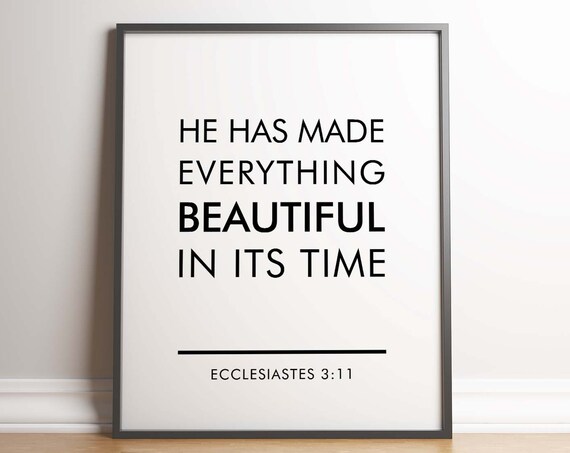 Ecclesiastes 3:11 Beautiful In Its Time Scripture Minimal Poster