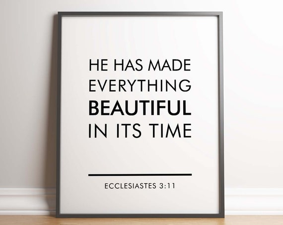 Ecclesiastes 311 Bible Verse Print Christian Inspirational Poster Unframed Poster Minimal Print Spiritual Scripture Art