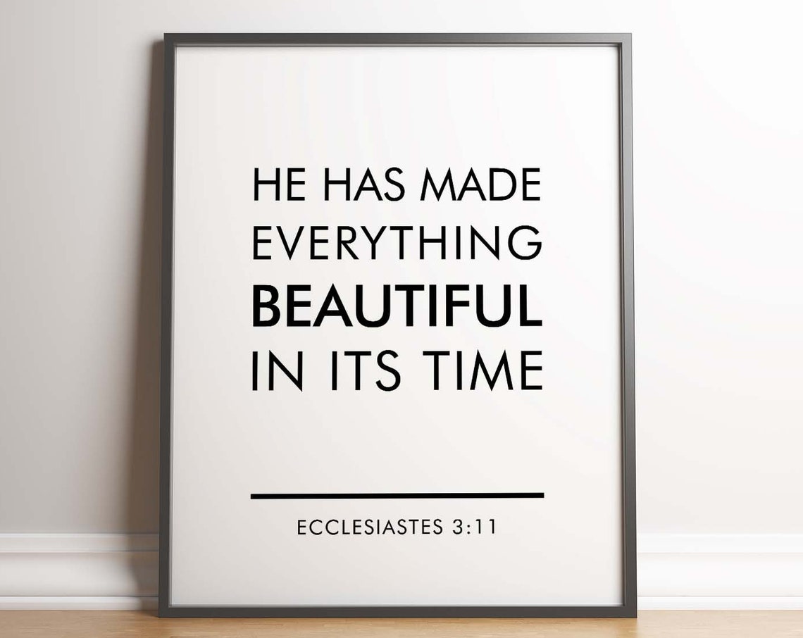 Ecclesiastes 311 Bible Verse Print Christian Inspirational Poster Unframed Poster Minimal Print Spiritual Scripture Art