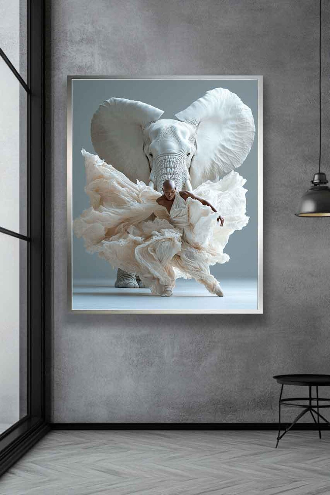 Elephant Portrait Modern Elephant Wall Art Print - Image 2