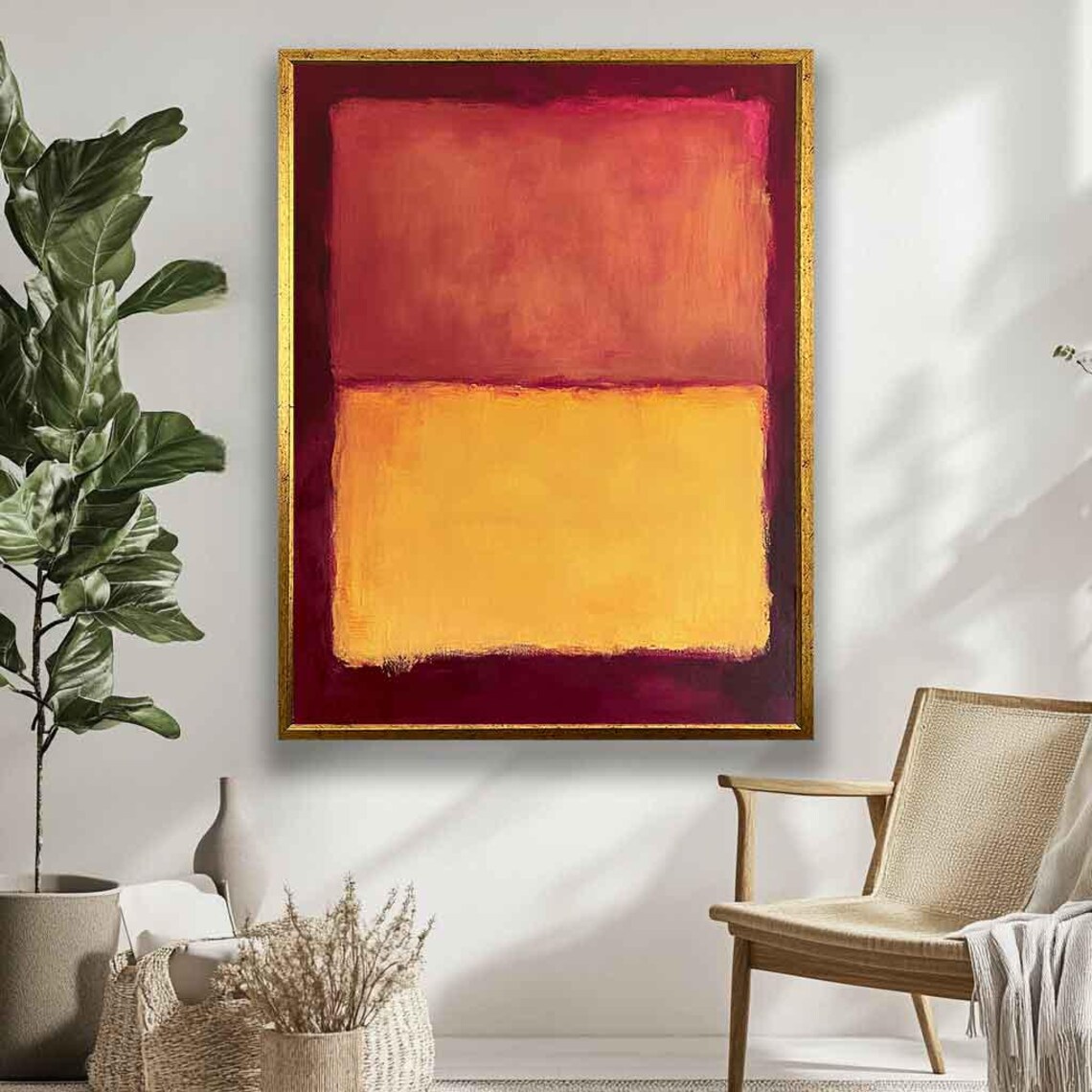Red Orange and Golden Yellow Two-Block Warm Rothko Style Poster - Image 3