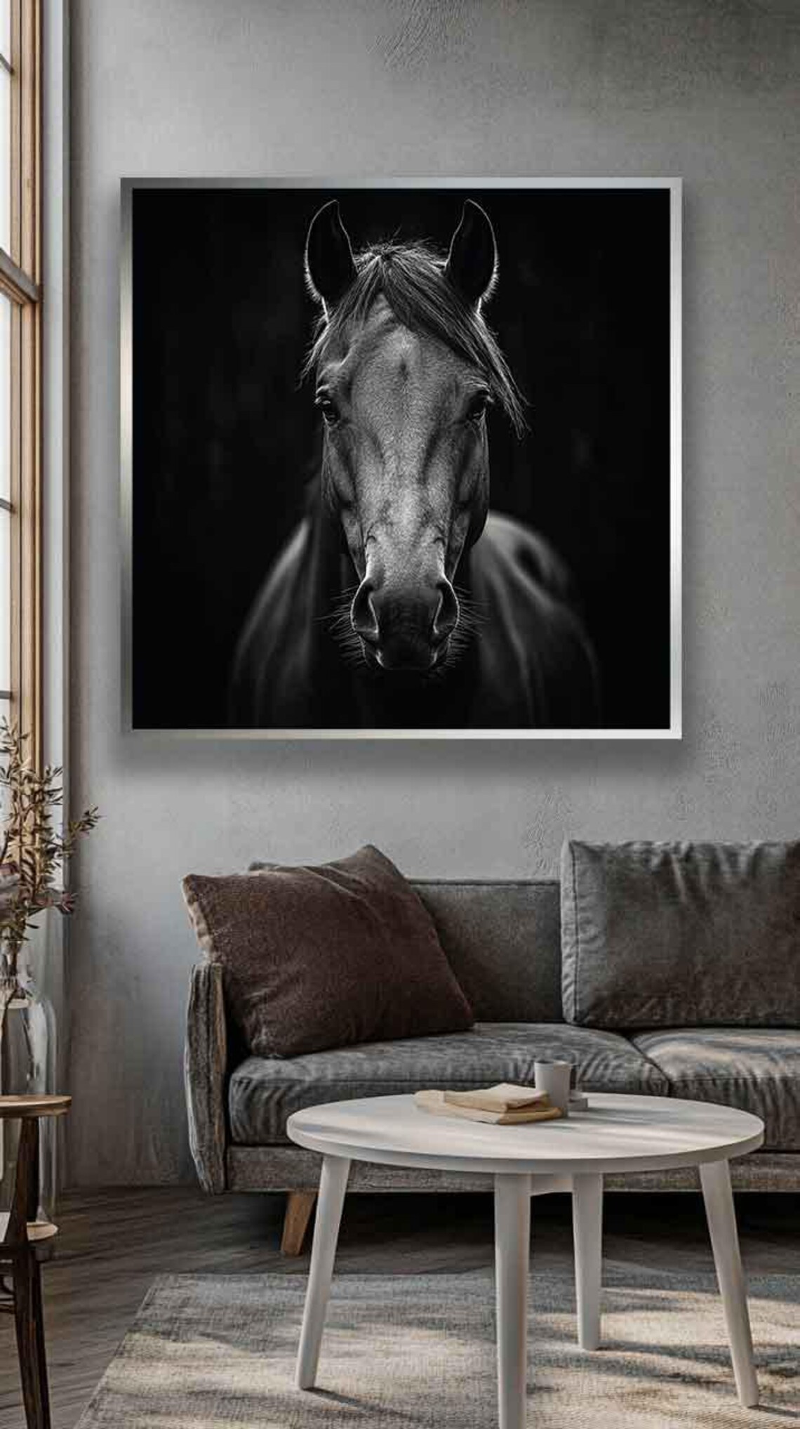Horse Painting, Black Horse Decor Wall Art Print - Image 3