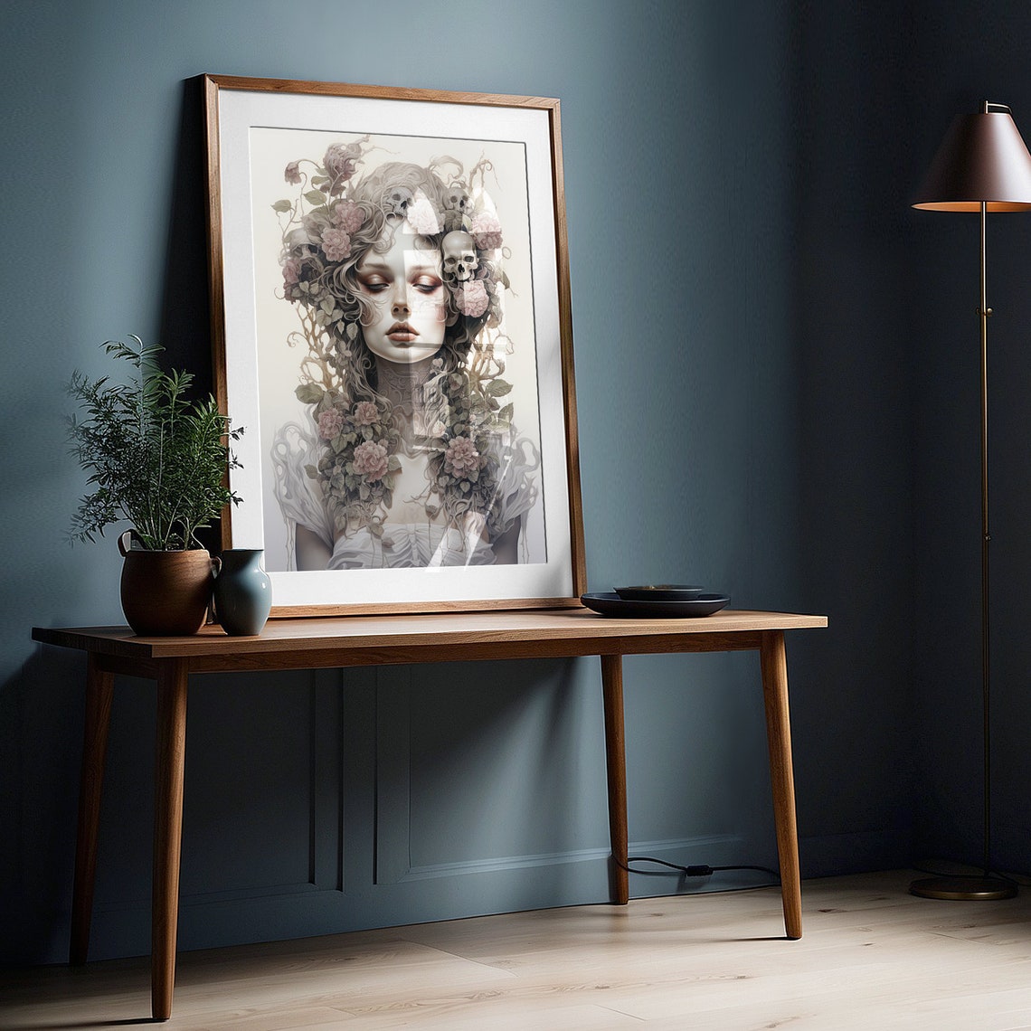 Pastel Goth Portrait Gothic Room Decor Whimsigoth Wall Art Light Academia Fantasy Art - Image 4