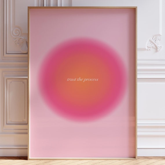 Aura Poster Zen Wall Art Print Pink Meditation Psychedelic Manifestation Yoga
