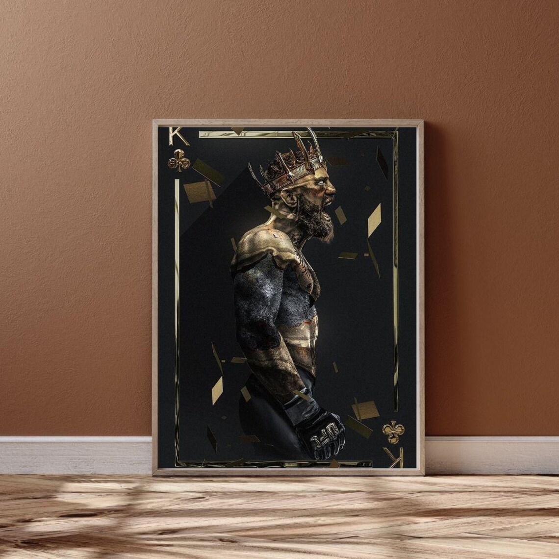 King Of Clubs MMA Fighter Crowned Warrior Boxing Gold Wall Poster