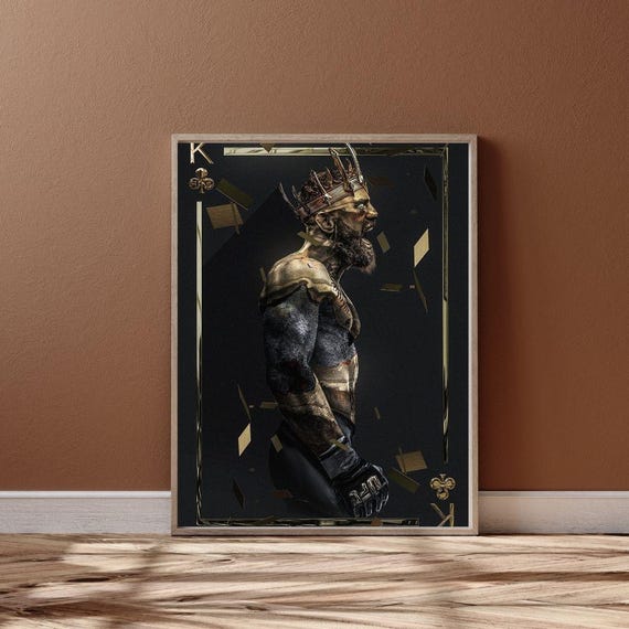 King Of Clubs Warrior Art Print Bold Masculine Decor Powerful Wall Art For Home Or Office