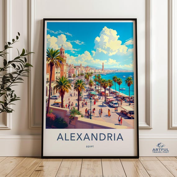 Coastal Cityscape Wall Art Beach Scene Poster Travel Destination Print Vibrant Home Decor Colorful For Bedrooms