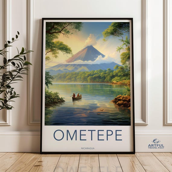 Ometepe Wall Art Nicaragua Landscape Print Volcanic Island Poster Central Decor Nature Scenery Artwork