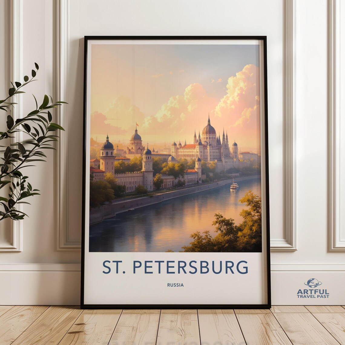 St Petersburg Russia Travel Print Cityscape Wall Art Urban Photography Poster Coastal Decor Scenic