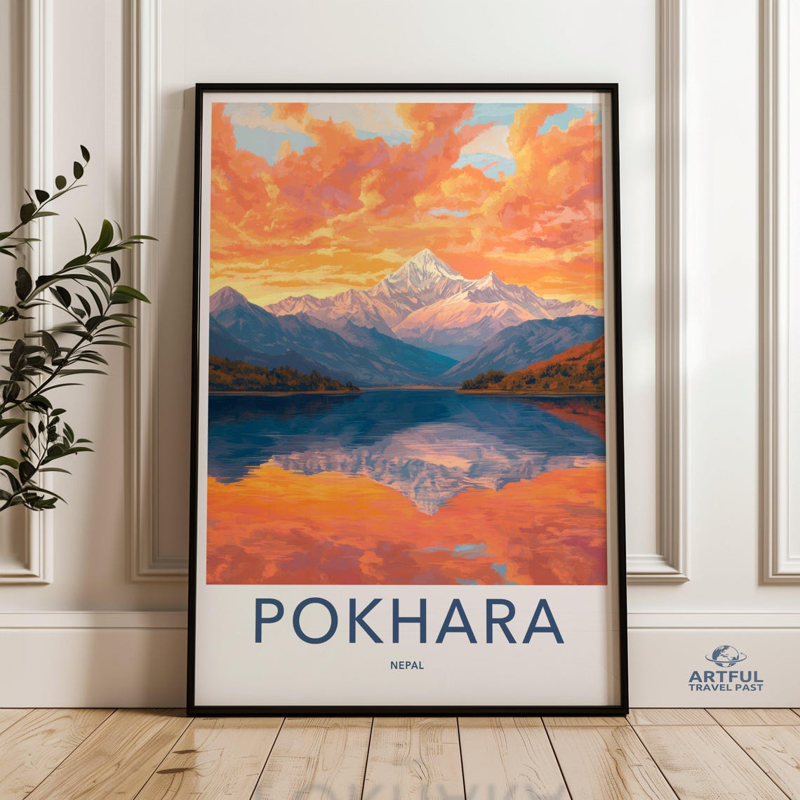 Pokhara Nepal Himalayan Peaks Reflected In Mountain Lake Poster