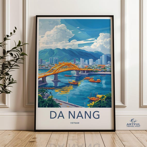 Da Nang Vietnam Wall Art Scenic Cityscape Poster Travel Souvenir Print Vibrant Landscape Decor Southeast Asia Artwork