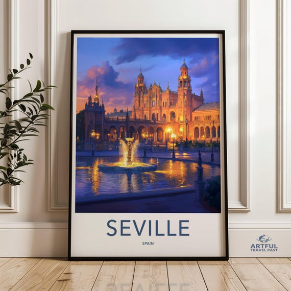Seville Spain Wall Art Print Cityscape Poster Historic Architecture Decor Travel Photography Hanging Scenic City