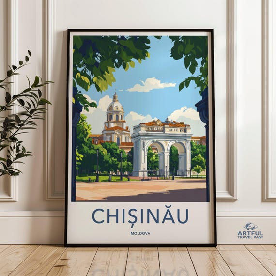 Chisinau Moldova Wall Art Print Cityscape Poster Travel Illustration Urban Decor Eastern Europe Artwork Souvenir Gift