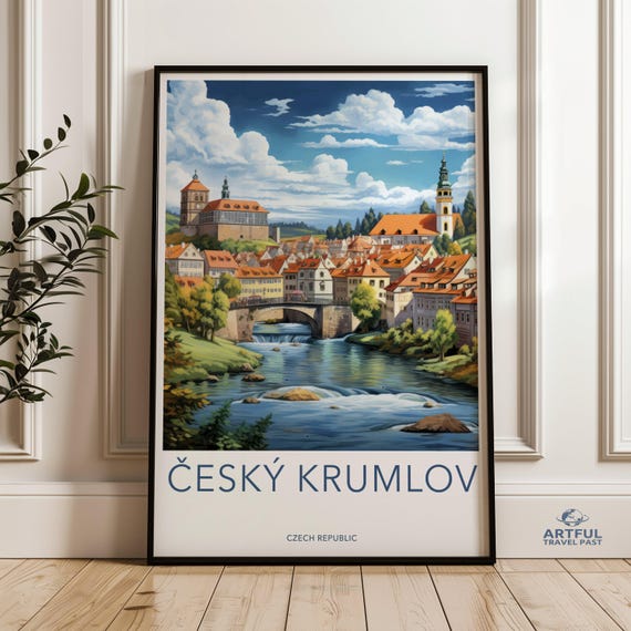 Cesky Krumlov Wall Art Czech Republic Scenic Print Historic Architecture Picturesque River View Travel Decor Europe Cityscape