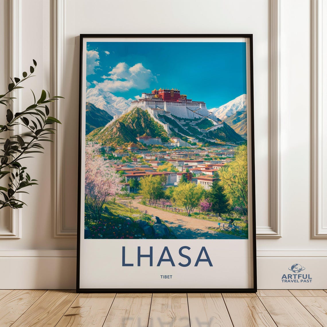 Lhasa Tibet Potala Palace Scenic Mountain Landscape Travel Poster