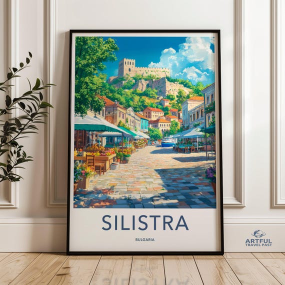 Silistra Bulgaria Wall Art Europe Travel Poster Cityscape Print European Town Scene Castle Gift Home Decor