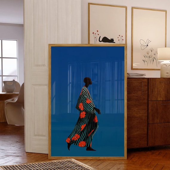Minimalist African Woman Art Print, Contemporary Ethnic Style
