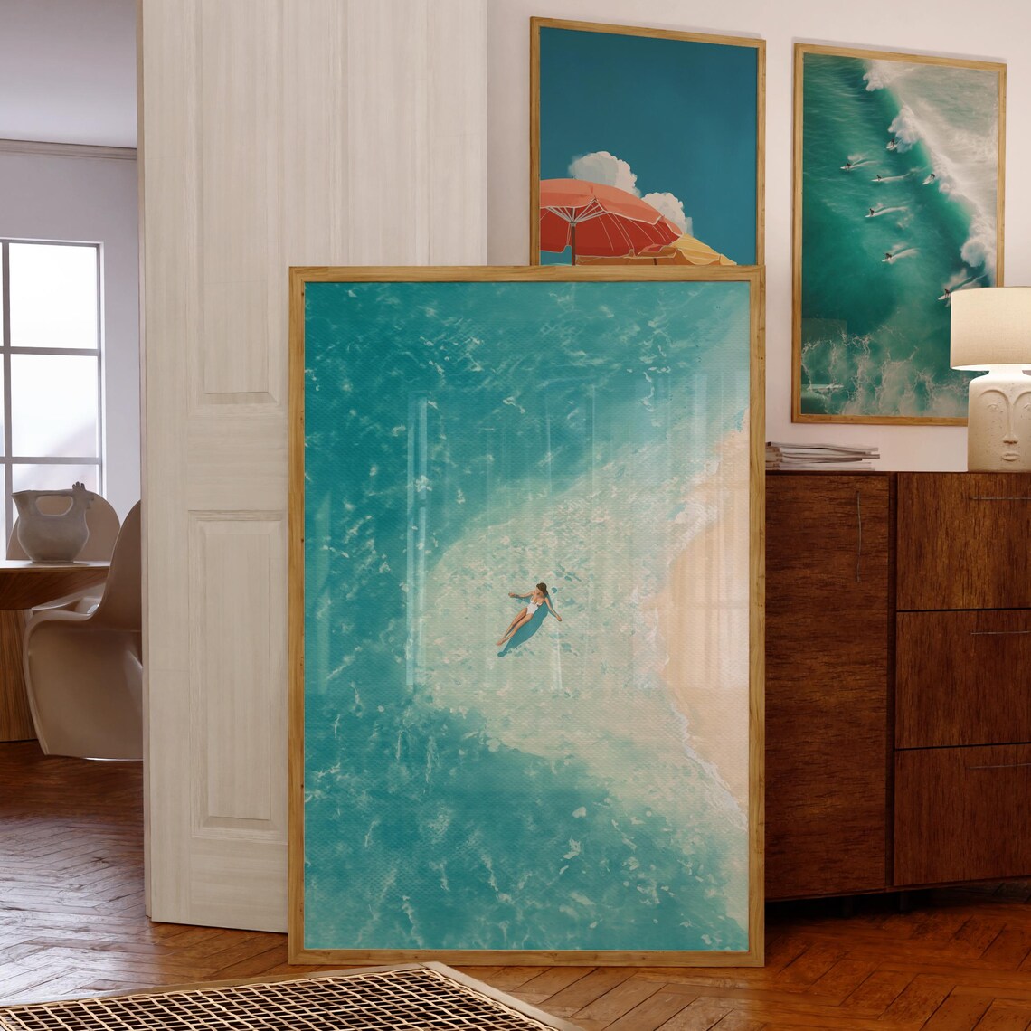 Ocean Wall Art Print Beach Poster Turquoise Sea Decor Summer Coastal House
