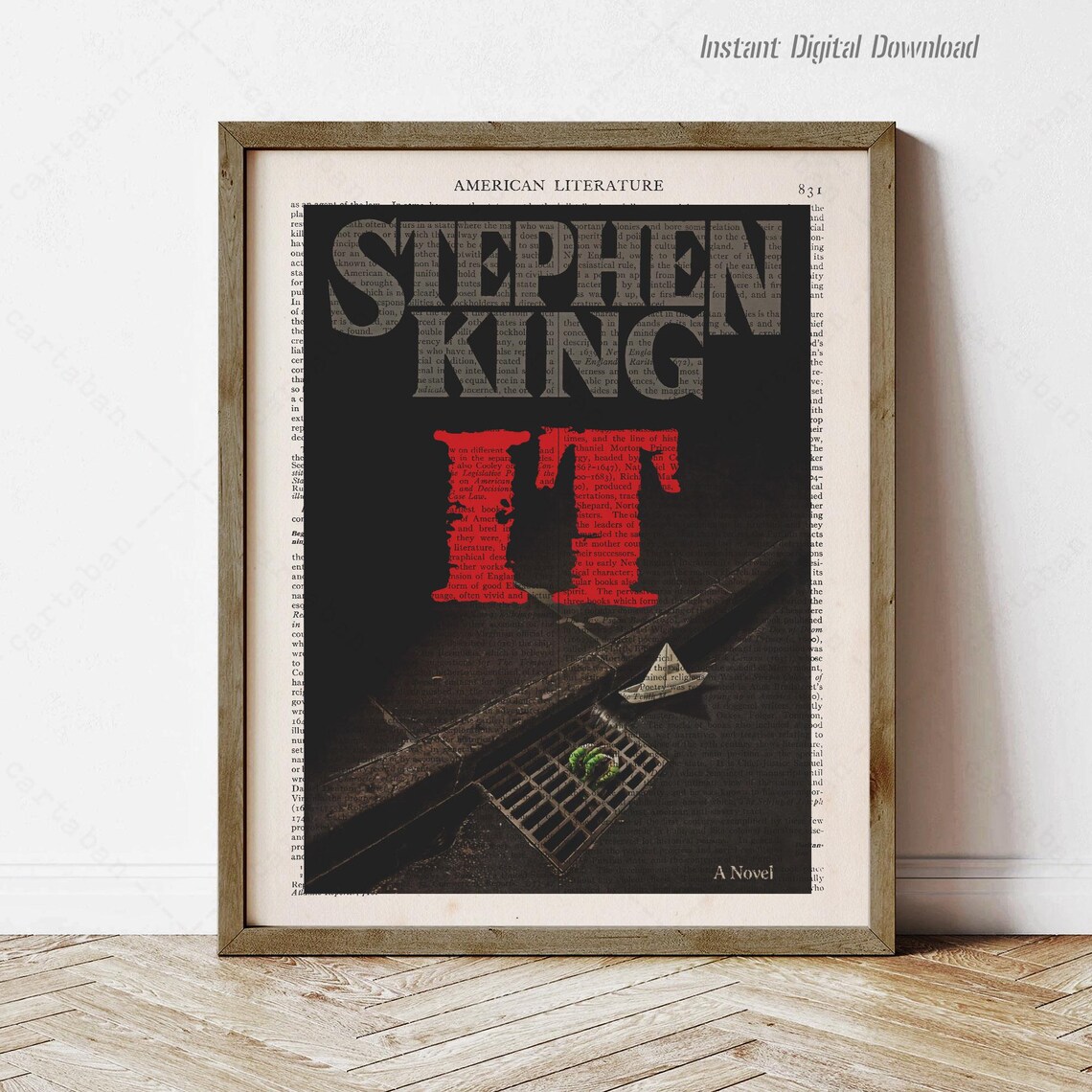 Stephen King It Book Cover Art Print, Reading Nook