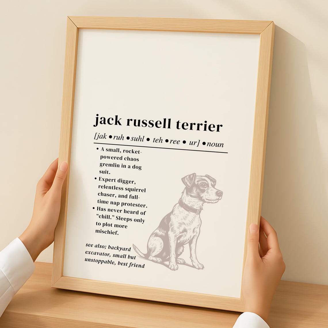 Jack Russell Terrier Dictionary Definition Funny Dog Breed Poster