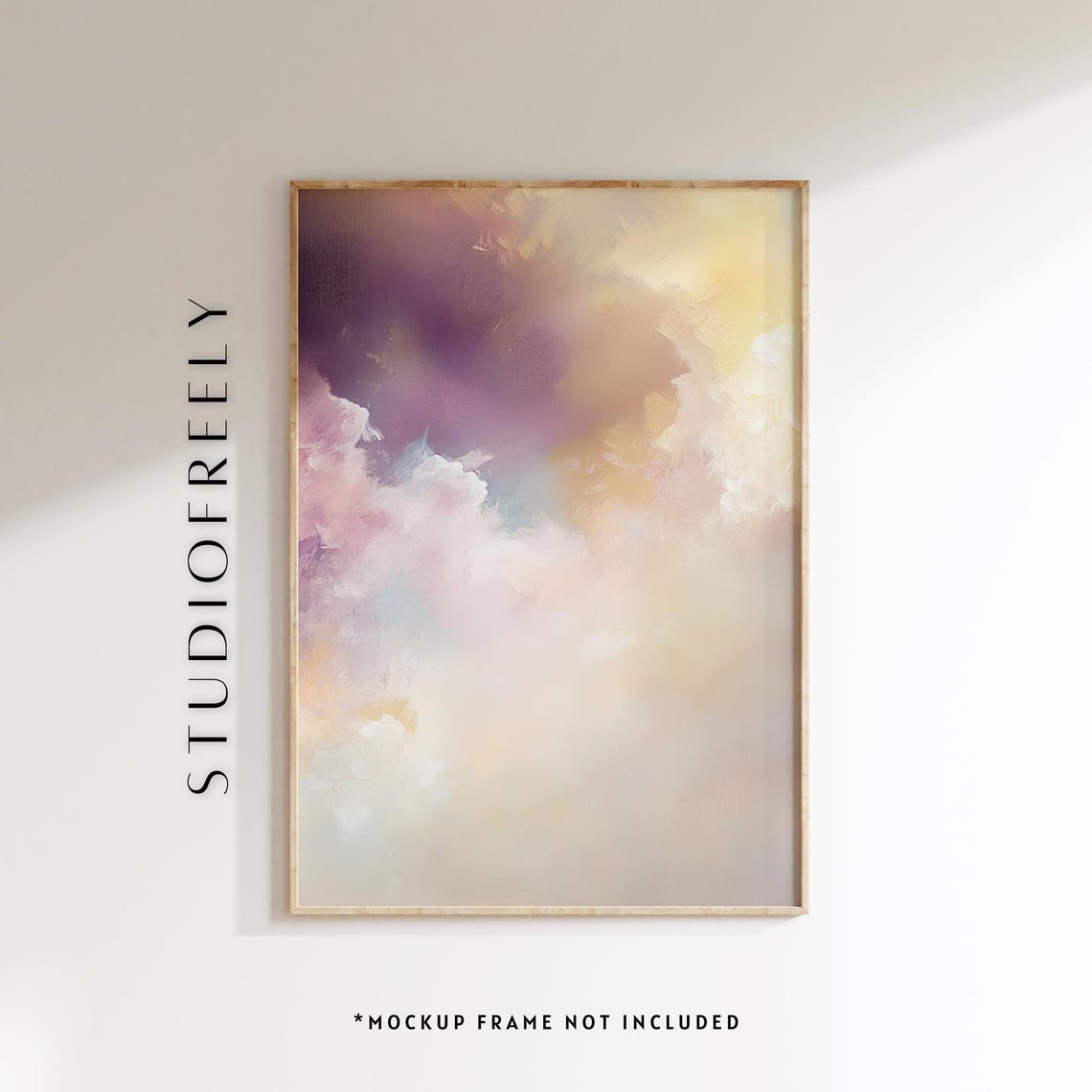 Pastel Cloud Art Print Ethereal Purple And Gold Sky Painting