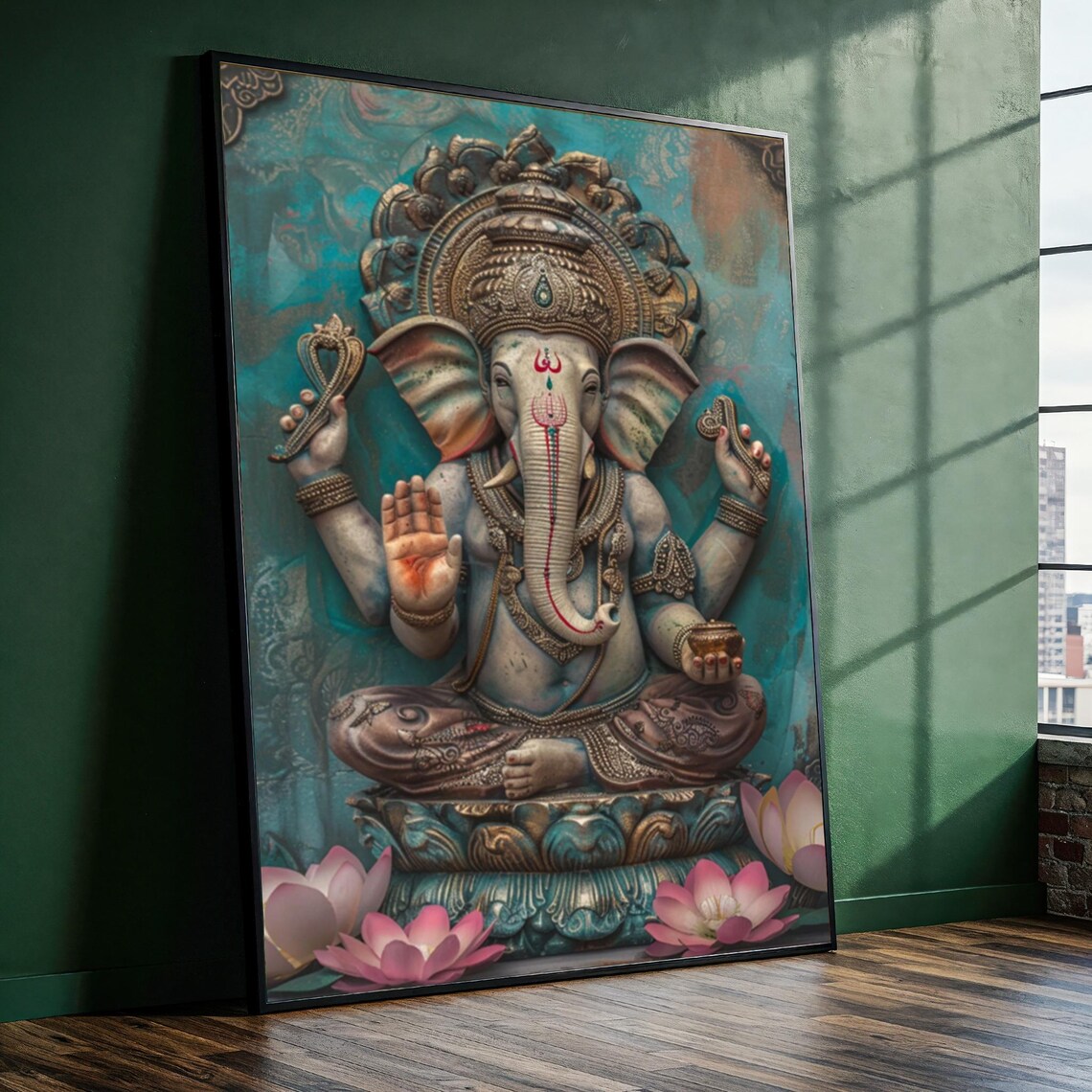 Ganesha Blessings Boho Spiritual Wall Art Print