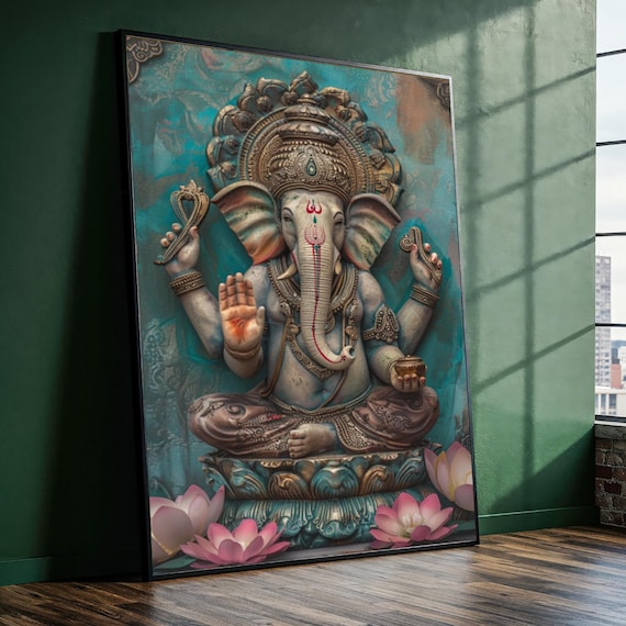 Ganesha Blessings Boho Spiritual Wall Art Print