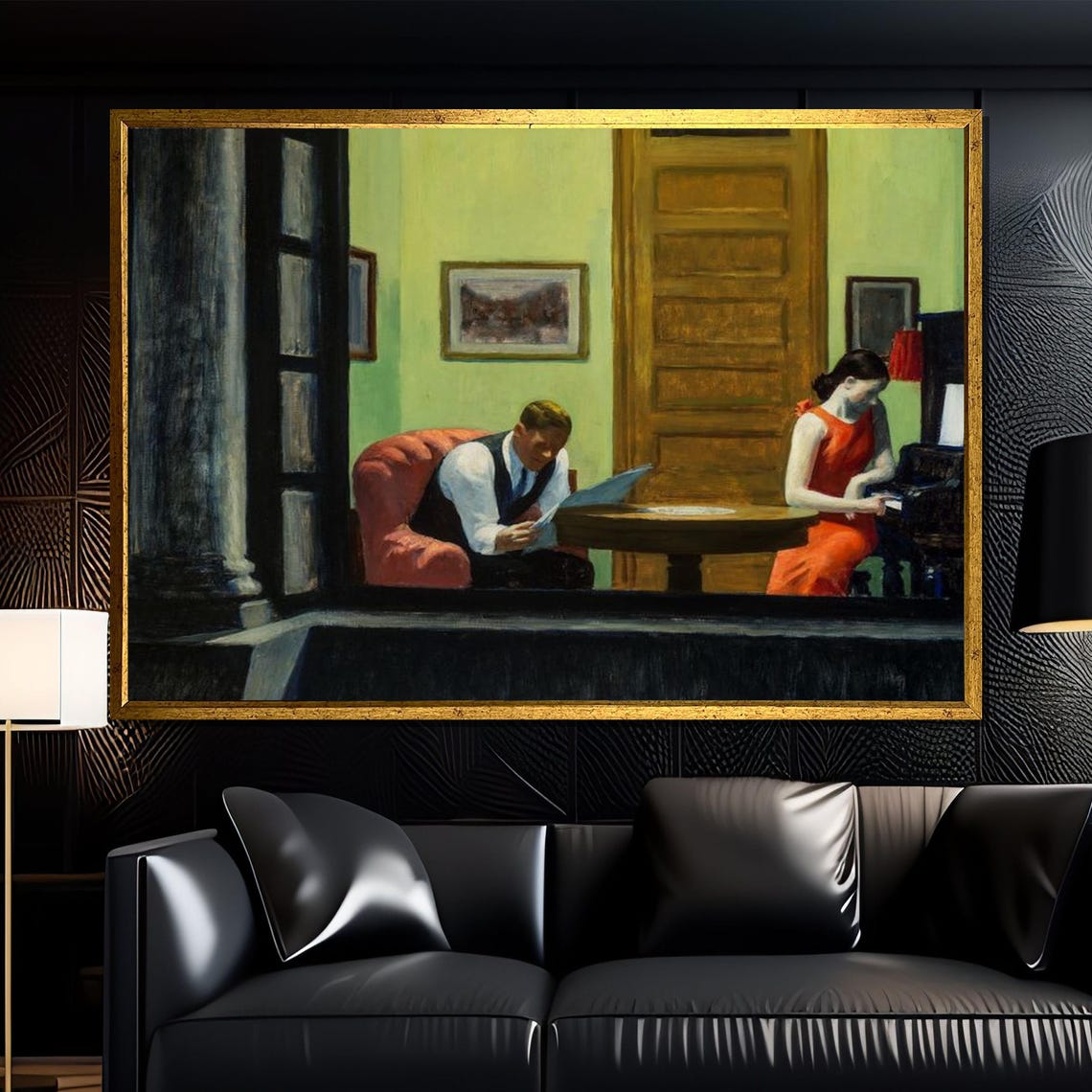 Edward Hopper Room In New York Couple Interior Window Light Poster