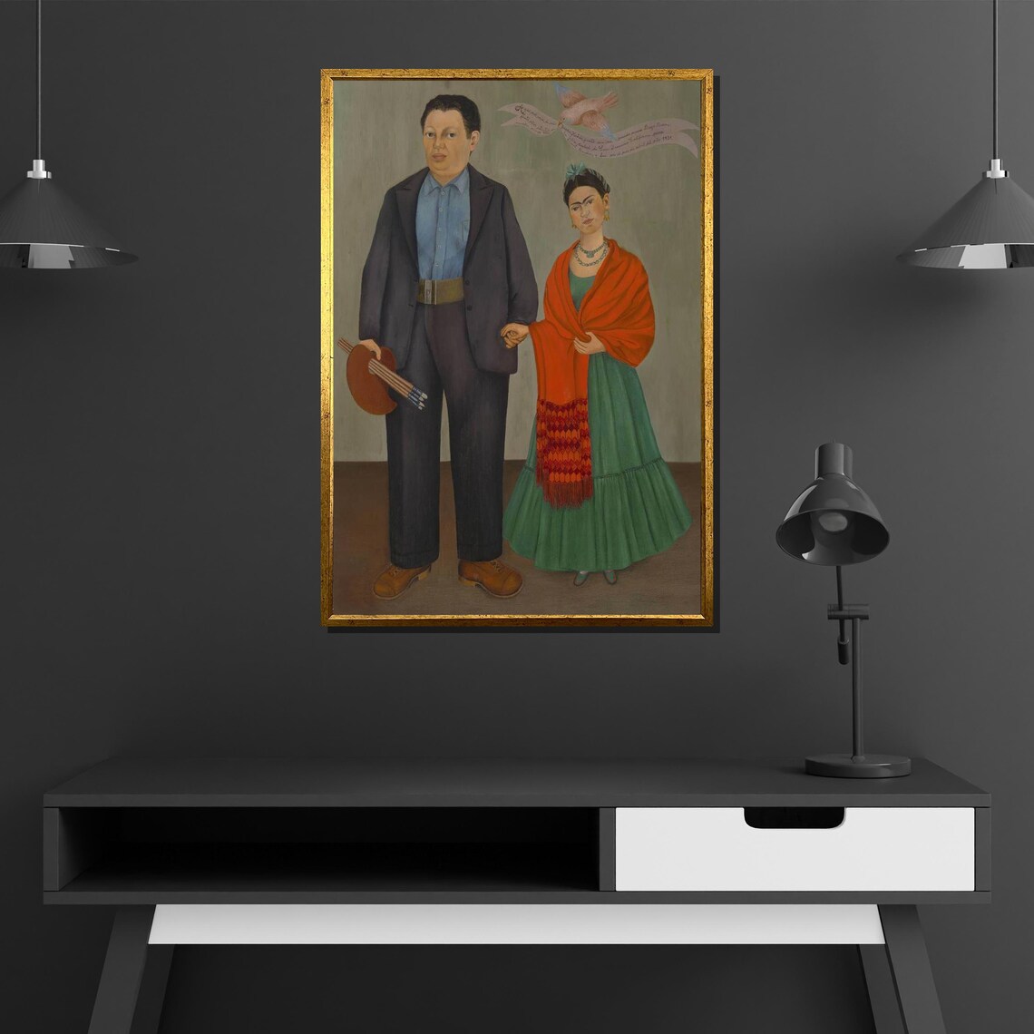 Frida and Diego Rivera, Cultural Couple Portrait Print - Image 4